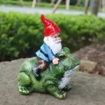 Whimsical Riding Frog Resin Statue