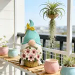 Flower Basket Gnome Resin Statue