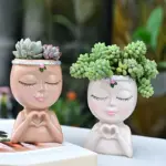 2-Piece Face Flower Pot Planter Set