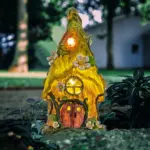 11 in Solar Mushroom House Gnome Garden Statue