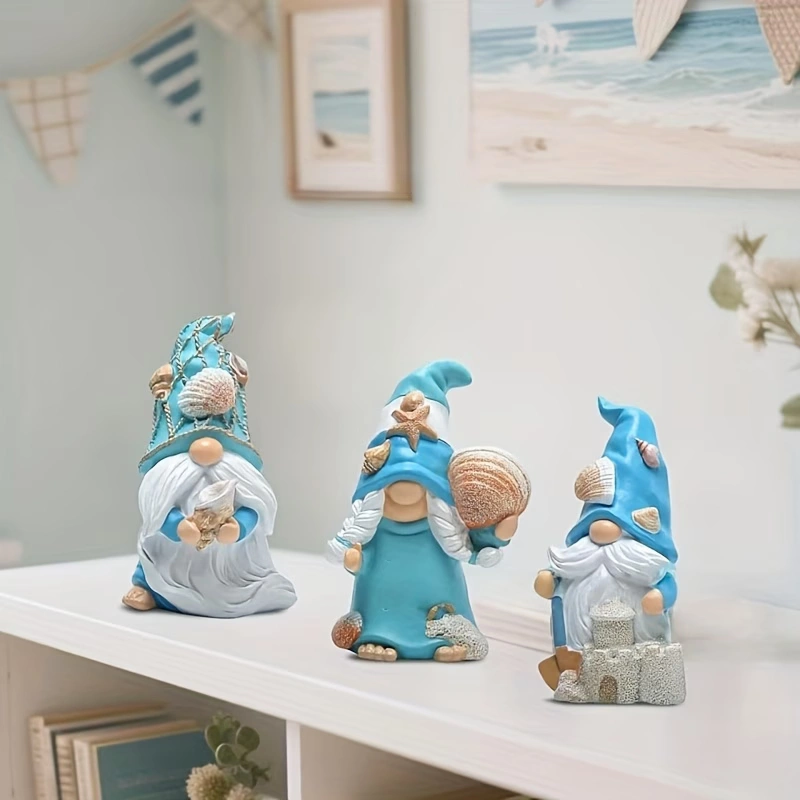 86422293-810f-452b-b40d-6f5a43e7fc77 Summer Beach Gnome Resin Statue - Image 1
