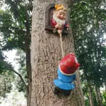2-Piece Climbing Gnome Tree Statue Set