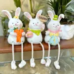3-Piece Easter Resin Bunny Statue Set