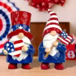 Patriotic Resin Gnome Statue with American Flag